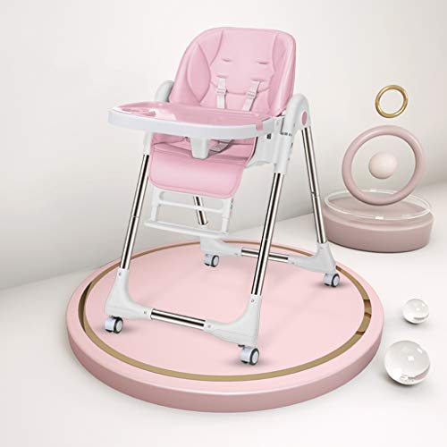 Tronas Para Bebés Niños Coma Silla Asiento Inicio Multi-posición Ajustable Multifunción Mesa De Bebé Plegable Portátil Comedor Cómodo Cojín Para Bebé Pink