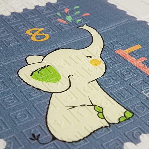 TT Home Alfombra Niños Plegable Juego Bebé Alfombra Gateo Limpiable Alfabeto Reversible, Color:Blanco, Tamaño:180x200 cm