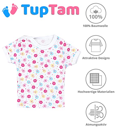 TupTam Camiseta de Bebé para Niña Manga Corta Estampado Colorido Pack de 5, Multicolor 2, 98