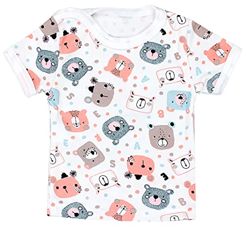 TupTam Camiseta de Bebé para Niña Manga Corta Estampado Colorido Pack de 5, Multicolor 2, 98