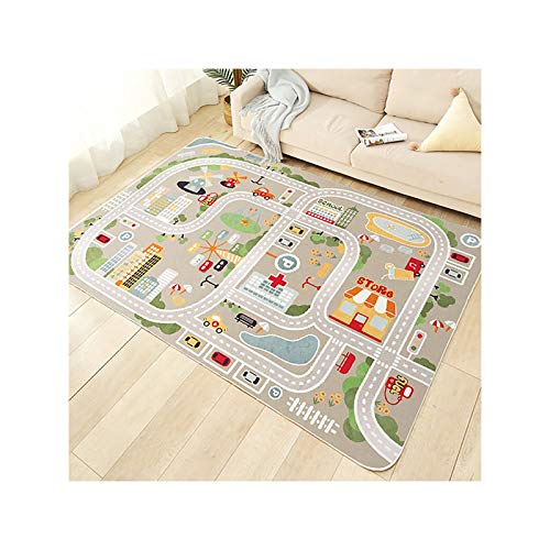 TYKTZXY Alfombra Coches Infantil, Alfombra Infantil Carretera, Alfombras Infantiles Juegos, Alfombra HabitacióN Infantil con Ciudad y Calle(80×120cm)