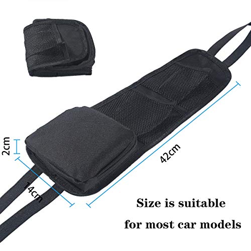 URAQT Organizador Coche, Organizadores de Asiento Coche, Bolsa Lateral Coche, Protector Asiento Coche, Universal Bolsillo de Coche con 3 Bolsillos, Negro