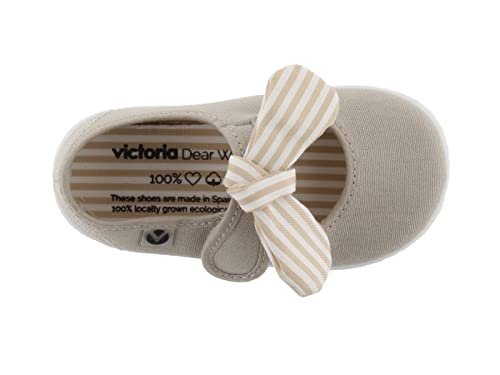 victoria Plano VICTORIA MERDECITA OJALÁ Lona con Lazo DE Rayas EXTRAÍBLE Y Cierre DE Tira ADHERENTE 105110-KIDS para Unisex-niños Beige 23