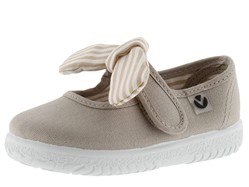 victoria Plano VICTORIA MERDECITA OJALÁ Lona con Lazo DE Rayas EXTRAÍBLE Y Cierre DE Tira ADHERENTE 105110-KIDS para Unisex-niños Beige 23