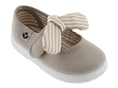 victoria Plano VICTORIA MERDECITA OJALÁ Lona con Lazo DE Rayas EXTRAÍBLE Y Cierre DE Tira ADHERENTE 105110-KIDS para Unisex-niños Beige 23