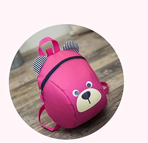 Voarge Mochila para niños pequeños, antipérdida, con diseño de oso y animales, para niños de 1 a 3 años, Rosa., Talla única