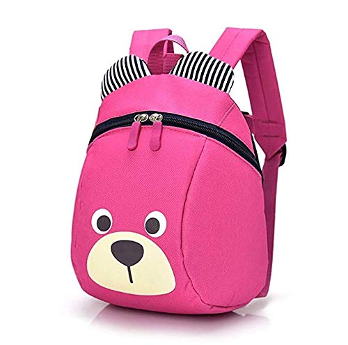 Voarge Mochila para niños pequeños, antipérdida, con diseño de oso y animales, para niños de 1 a 3 años, Rosa., Talla única