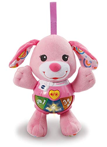 VTech Pequeperrita Peluche Interactivo, Color Rosa (3480-502357) + -80-185322 Sonajero Pajarito Pío con Voz, Color (3480-185322)