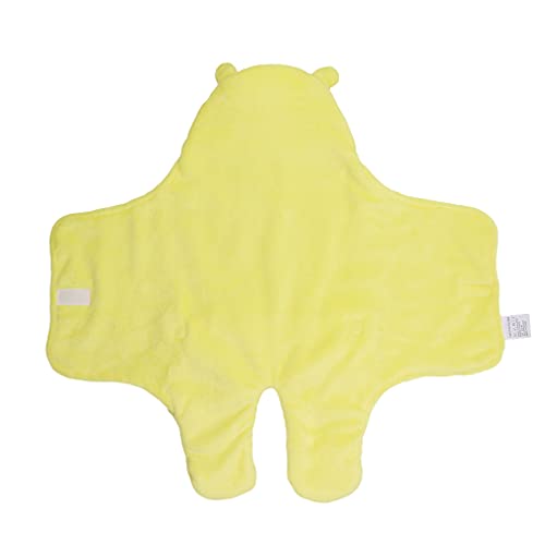 Wetry Saco de Dormir Bebe Unicornio Manta Envolvente Bebe Recien Nacido Invierno Térmico Swaddle Wrap Manta Bebe Unicornio Regalo Bebe Recien Nacido Niño, 0-3 Meses Amarillo