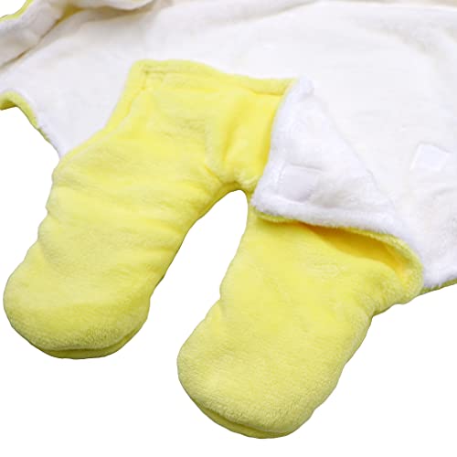 Wetry Saco de Dormir Bebe Unicornio Manta Envolvente Bebe Recien Nacido Invierno Térmico Swaddle Wrap Manta Bebe Unicornio Regalo Bebe Recien Nacido Niño, 0-3 Meses Amarillo