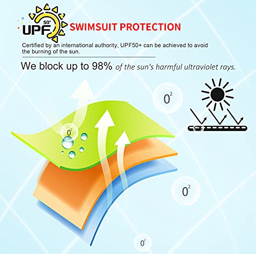 weVSwe Traje De Baño para Niños Pequeños UPF 50+ Protección Solar Tejido Reciclado Bebé Niña Una Pieza Manga Larga Rash Guard Escamas De Pez Verde 6-12 Meses