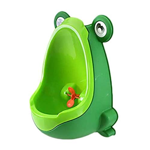 Wonque - Orinal infantil de pared con diseño de rana, para enseñar a los niños a orinar de pie, 1 unidad, polipropileno, Verde, 30*21*17CM