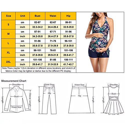 WUXIANG Bañador Premama Natacion Traje de baño Embarazada 2 Piezas Bikinis Embarazo Floral Maternidad Tankini Ropa de Baño Tankini premamá para Embarazadas Punto Deportes Bañador　#0419