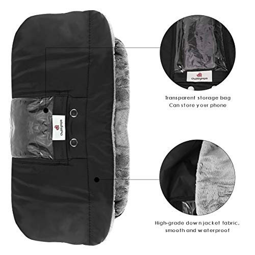 Yinuoday Manoplas para silla de paseo, guantes de cochecito Manguito para cochecito con bolsillo para teléfono Invierno Impermeable Bebé Cochecito Guantes de Lana