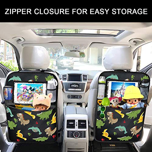 YZCX 2 Piezas Organizadores para Coche Protector Asiento Trasero Organizador Asiento Coche Accesorios Coche Interior Funda Asiento Coche Niños Varios Bolsillos Soporte Tablet Fácil de Limpiar