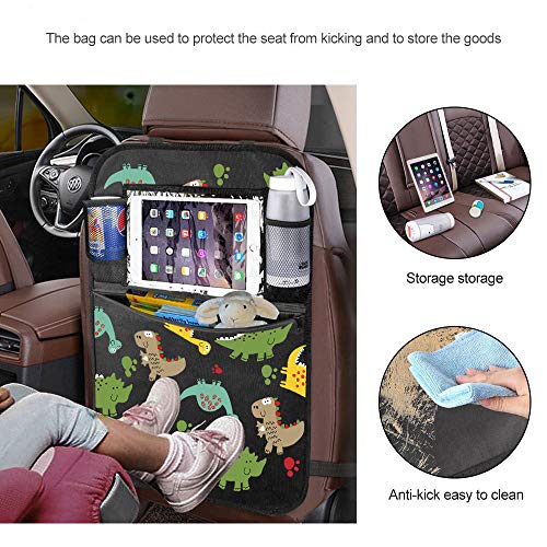 YZCX 2 Piezas Organizadores para Coche Protector Asiento Trasero Organizador Asiento Coche Accesorios Coche Interior Funda Asiento Coche Niños Varios Bolsillos Soporte Tablet Fácil de Limpiar