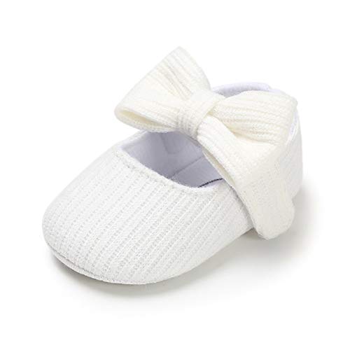 Zapatillas de bebé para 0-18 Meses, Zapatos de Suela Suave Antideslizante Bowknot Princesa para bebés Zapatos de Bautizo