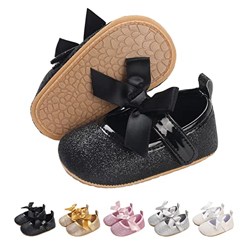 Zapato Bebe Niña con Suave Suela Antideslizantes Recien Nacida Zapatos Primeros Pasos Bebe Niña Mary Jane Princesa Zapatos para Niñas y Bebés 0-18 Meses