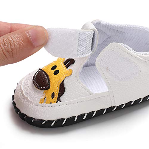 Zapatos Bebe Niña Niño, Zapatillas Bebe Primeros Pasos Animal de Dibujos Lindo Zapato de Cuero PU Zapatos de Casa Diarios Ligero Antideslizante Zapatos Recien Nacido 0-6M