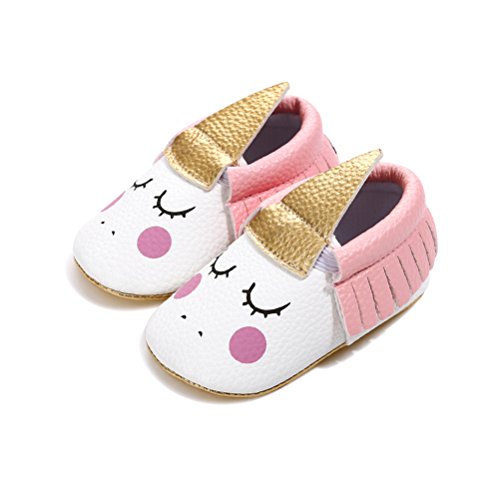 Zapatos de Niña con Diadema Regalo Set Unicornio Flor Suave Suela Zapatillas Antideslizantes Zapatos de Princesa (0-6 Meses, B, Tamaño de Etiqueta 11)