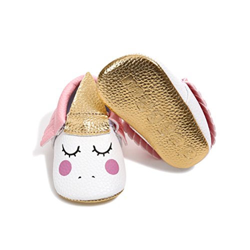 Zapatos de Niña con Diadema Regalo Set Unicornio Flor Suave Suela Zapatillas Antideslizantes Zapatos de Princesa (0-6 Meses, B, Tamaño de Etiqueta 11)