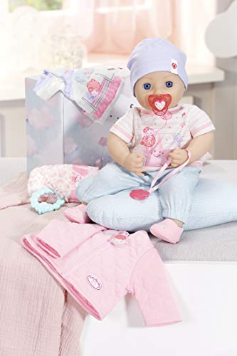 Zapf Creation Baby Annabell Mix & Match Conjunto-para Niños a Partir de 3 Años-Fácil de Usar para Manos Pequeñas-Incluye Mono, Camiseta, Pantalones, Sudadera 703267