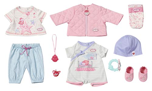 Zapf Creation Baby Annabell Mix & Match Conjunto-para Niños a Partir de 3 Años-Fácil de Usar para Manos Pequeñas-Incluye Mono, Camiseta, Pantalones, Sudadera 703267