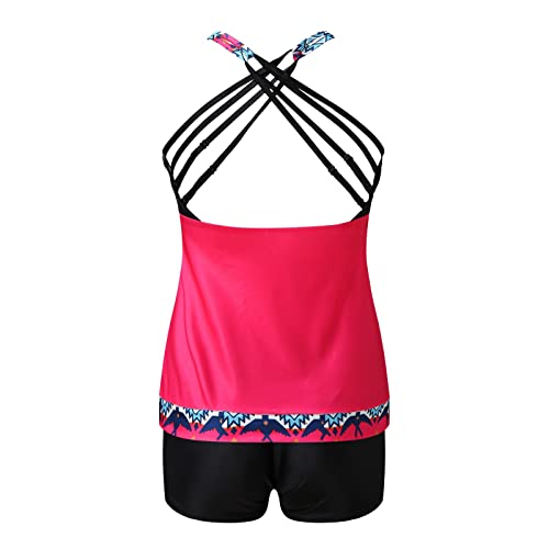 Zilosconcy Traje de Baño en Dos Piezas Sexy Mujer Cuello Redondo Color Block Monokini Barato Vacaciones Monokini Push Up Elegante Vestido de Traje de Baño y Braguitas 2 Piezas