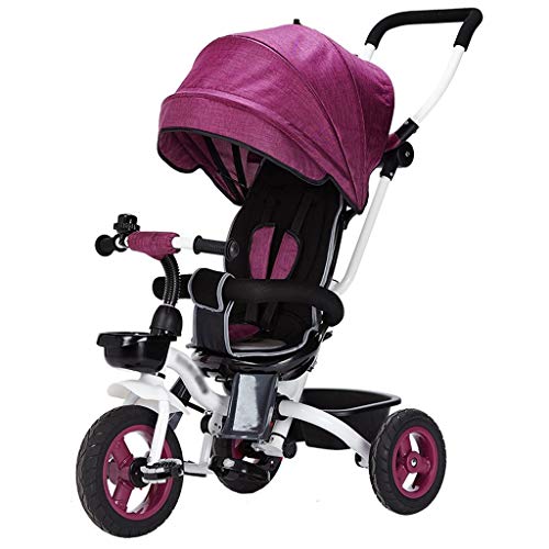 Zoe home Triciclo Infantil 4 en 1 for niños de 1 a 3 años Carro Plegable for Cochecito de bebé Cochecito for niños Carrito Buggy Cuna Asiento Reversible Triciclo for niños Bicicleta de 3 Ruedas