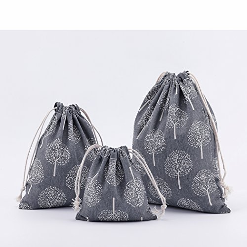 abaría 3 unidades Bolsa con Cuerdas–Pequeña Saco Bolsas-Bolsa inserto Organizador para Bebé Ropa, Juguete, Pañales